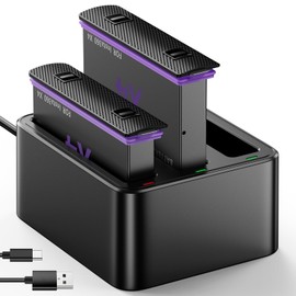 PHTEGI Reemplazo de 2 Paquetes para la batería insta360 X4 2500mah y el Hub de Cargadores de batería rápida LED USB, Accesorios de Cargadores de batería de reemplazo para insta360 X4