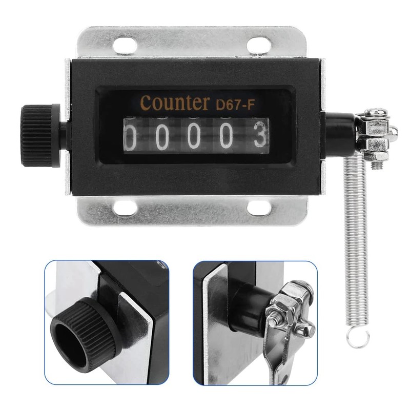 Tiardey Mechanical counter, 5-digit mechanical resettable manual hand pull counter