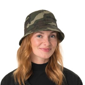 Lipodo Camouflage Bucket Bucket Hat Women/Men (55-60 cm) - Fishing Hat with Zip Pockets - Cotton Bucket Hat - Fabric Hat in Camouflage Pattern Spring/Summer, camouflage