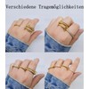 VCCKNB JEWELRY Gold Silver Stackable Rings for Women Multiple Link