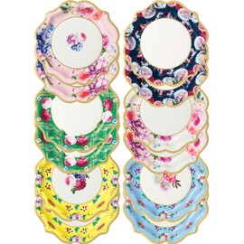 Talking Tables Christmas Xmas Truly Scrumptious Tea Party Vintage Floral Paper Plates | Pack of 12, 6 Designs