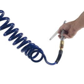 Primefit PUR14015P Polyurethane Recoil Air Hose 1/4" x 15Ft with Field Repairable Swivel Ends