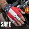 Hugger American Flag Goat Skin Fingerless Glove (Large)