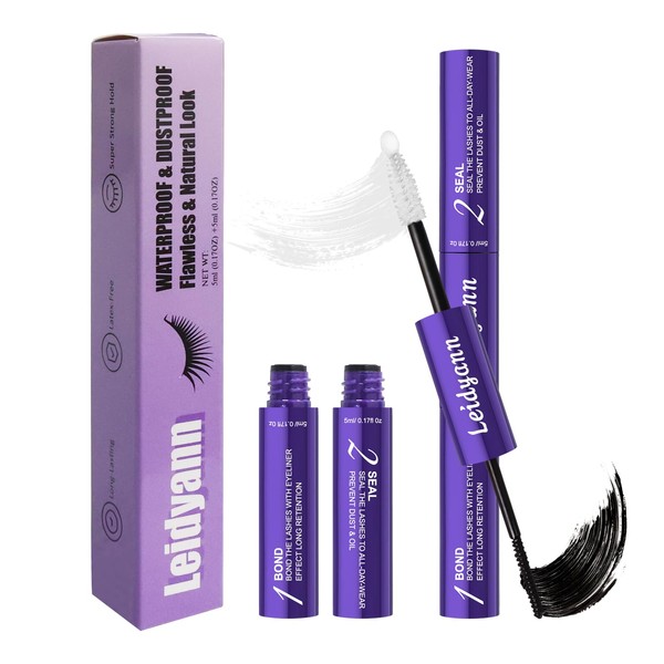 Eyelash Glue and Lash Bond & Seal, 96H Waterproof Cluster