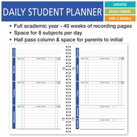 Elan Publishing Company Student Planner Weekly Overview Format for a Full Year (S85-Blue) 5.5 x 8.5