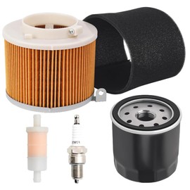 Aouton 11029-1004 Air Filter 49065-2078 Oil Filter Spark Plug Fuel Filter for Kawasaki Mule 500 520 550 600 610 2500 2510 2520 KAF300 KAF400 KAF620A KAF620B 1Kit