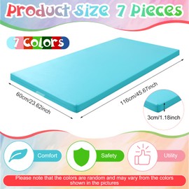 Geetery 7 Pieces Kids Rest Mat Unassembled Portable Preschool Rest Nap Mats with Name Tag Holder for Toddler Daycare Kids Students Preschool Classroom Home(Contemporary)