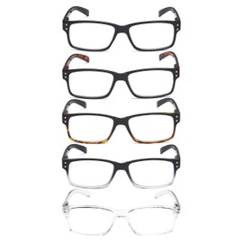 Reading Glasses 5 Pairs Reader Eyeglasses Spring Hinge Glasses Reading Men Women