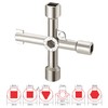 4-Way Multi-Functional Utilities Key, Electric Meter Box Key Stainless Steel