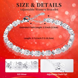 WAHKSR Silver bracelet women's 925 silver women's bracelet silver 925 bracelet 925 sterling silver X bracelets To the best lover, daughter, wife silver jewellery women's 925 sale, Metal