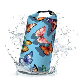 Cliduli Waterproof Dry Bag,Roll Top Butterflies Waterproof Backpack 5L/10L/20L Floating and Lightweight Bags for Kayaking, Boating, Fishing, Swimming and Camping