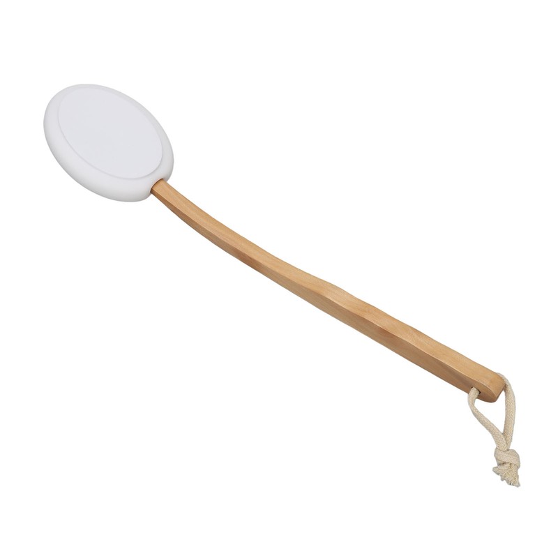Lotion Applicator EVA Wooden Handle 4 Replaceable Pads Shower Brush