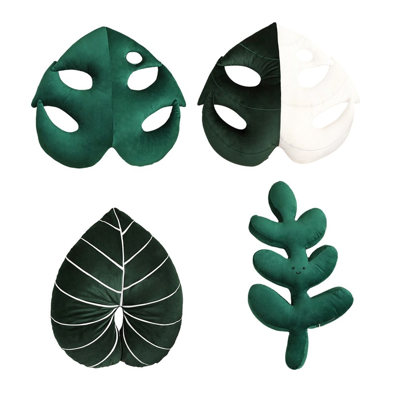 Turtle Back Bamboo Sofa Pillow Cushion Leaf Shaped Throw Pillow