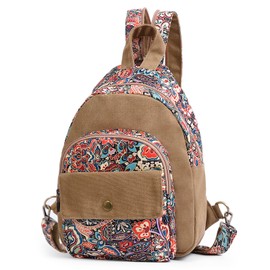 Black Butterfly Premium Backpack for Women, Crossbody Sling Backpack Sling Bag, Travel Hiking Chest Bag Daypack (Khaki)