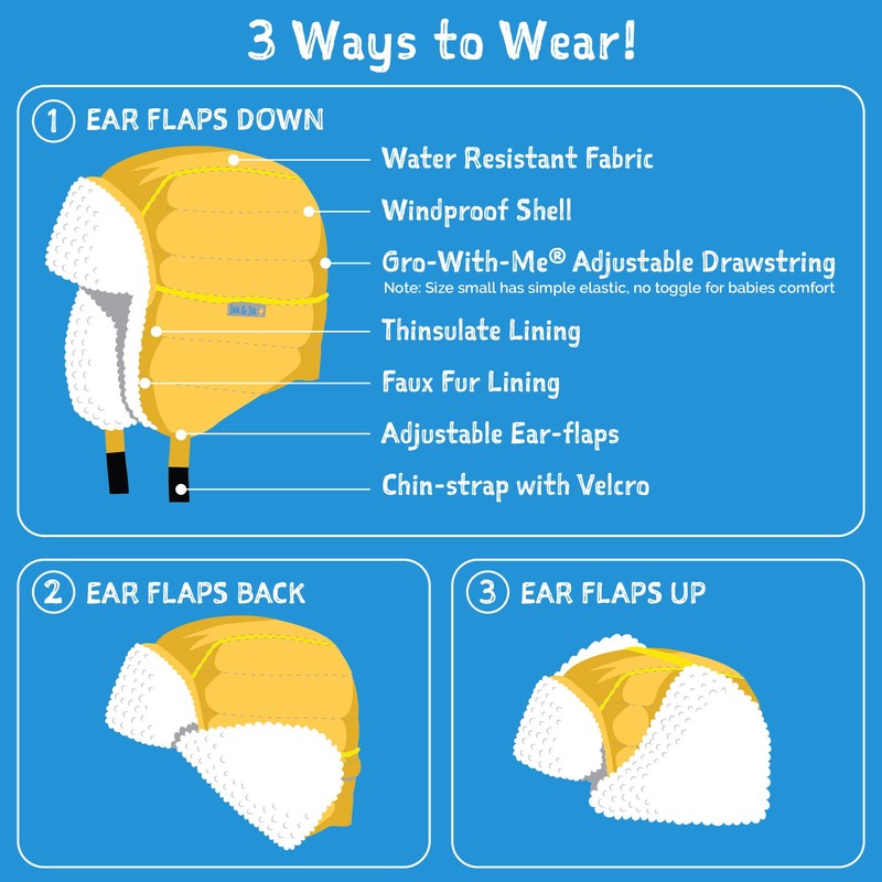 JAN & JUL Toasty-Dry Windproof Trapper Winter Hat for Infant