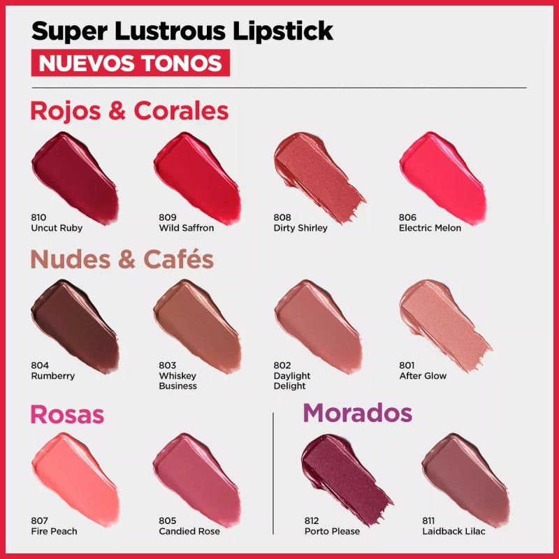 Revlon Mexico Labial Super Lustrous Restage Tono Laidback Lilac Revlon