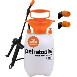 Petratools 1 Gallon Pump Sprayer – HD101 Garden Sprayer for Weeds, Lawn Care & Pesticides – 52” Long Hose, 2 Nozzles & Easy Carry Handle – Durable & Lightweight