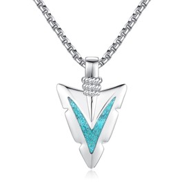 YYmqmq Turquoise Arrowhead Necklace for Men Women 925 Sterling Silver Arrow Pendant Turquoise Jewelry Gifts for Daughter