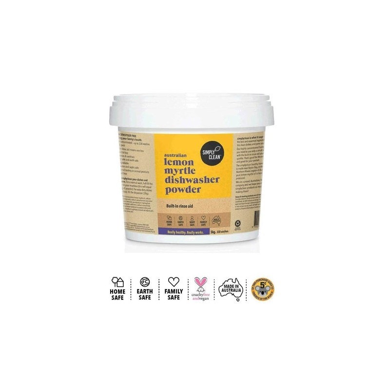 Simply Clean Australian Lemon Myrtle Dishwasher Powder 5Kg