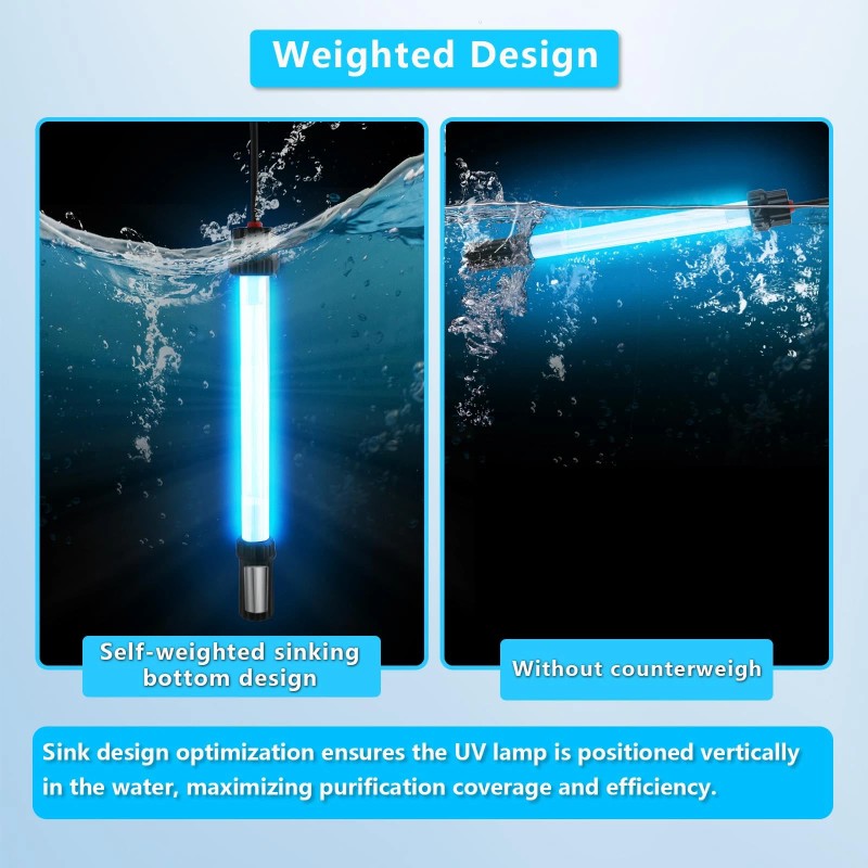 Coospider-Repta 18W Aquarium UV Light for 100-1000 Gallon, UV Pond