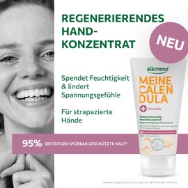 alkmene Regenerating Hand Concentrate with Calendula for Stressed Hands 75 ml - Hand Cream for Very Dry Hands & Cracked Hands - Vegan Hand Cream for Men and Women