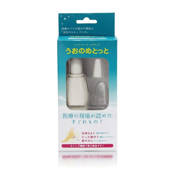 Fujisho Soft Peeling Set, Made in Japan, White, Approx. Diameter 1.4 x 5.1 inches (3.6 x 13 cm), Made in Japan, Horn, Octopus, Exfoliation, Safety Design, Attachment