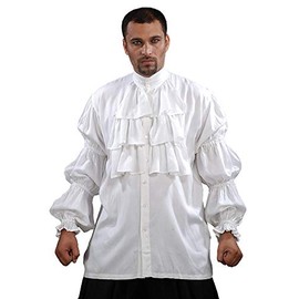 ThePirateDressing Pirate Medieval Renaissance Seinfeld Puffy Shirt Costume C1076 [White] [Large]