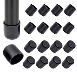 Amgiimor 32Pcs 3/4 Inch Black Table Chair Leg Tips Caps Anti-Slip Round Furniture Feet Pads PVC Rubber Covers Tile Floor Protectors