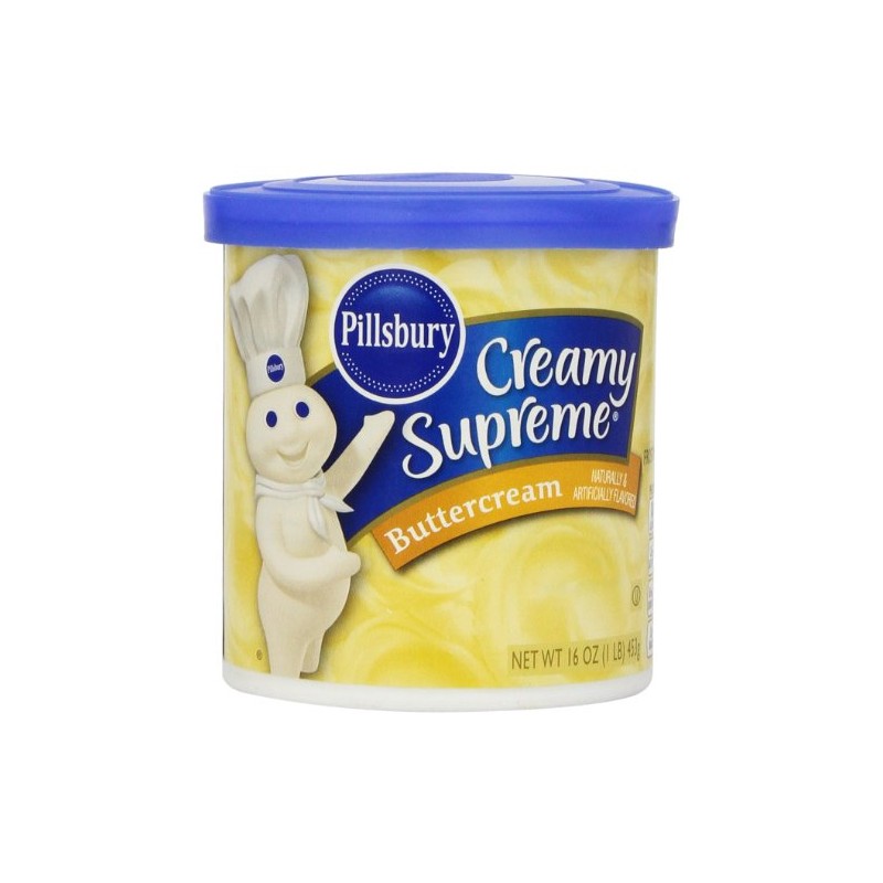 Pillsbury Creamy Supreme Frosting Buttercream Flavored, 16-Ounce (Pack of 8)