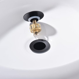 Ximlike Black Bathroom Sink Drain, Vessel Sink Pop Up Drain Kit with Overflow Strainer Basket Hair Catcher, Detachable Basket Stopper