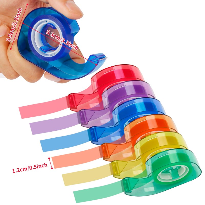 Eagle Rainbow Tape Dispenser, Colored Tapes Included, for Arts, Home,