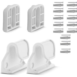 derimkcoa Retractable Baby Gate Replacement Parts, Original Hardware Set (Including 2 x Latchs + 2 x Brackets + 1 Set of Screws), White
