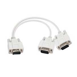 PNGKNYOCN DB9 Y Splitter Cable DB9 9 Pin 1 Male to 2 Male Rs232 Serial Splitter Adapter Straight-Through Cable for Connecting Various Serial Interface Devices 30 cm