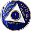 2 Year AA Medallion Metallic Blue Tri-Plate Sobriety Chip