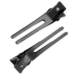 Pack of 50 Prong Pin Hair Clips, Hairdresser Double Prong Curl Clips, Metal Alligator Clips, for Hair Extensions, Curly Hair Production, DIY Hair Accessories (Black)