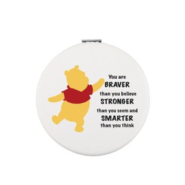 CMNIM Cartoon Bear Makeup Mirror Bear Lover Gift for Women Fans You are Braver Stronger Smarter Than You Think Compact Mirror (25528 Cartoon Bear Mirror)