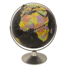 Replogle Starlight, Black Ocean World Globe, Desktop Piece, Gyro-matic meridian, Silver base, Detailed Cartography