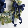 HUIHUANG Navy Blue Satin Wired Ribbon 1-1/2 inch Navy Double-Faced