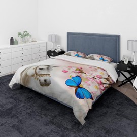 JEFFEL Horses Bed Linen Set, 135 x 200 cm, Children's Bed Linen, 3D Animal Motif, Microfibre, Very Soft, Children's Bedding Set with Duvet Cover and Pillowcase (Horse 7, 135_x_200_cm)