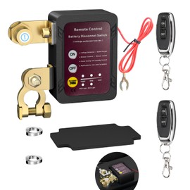 Car Remote Battery Disconnect Kill Switch, Kill Switch for Car 12V, 240A, Car Remote Shut Off Switch with Two Keys, Car Battery Disconnect Switch for Auto, ATV, Truck, Tractor, Boat, Marine(Red)