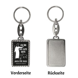 speecheese Johannes 10 Psalm 23 Keyring with Border with Saying Ich bin der gute Hirte auch für dich 10 Jesus Schäfer Christian Religious Sheep Sheep Herd, black