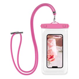 MOTTERU MOT-WPC03-PNK Waterproof Case, Large Size, Waterproof and Dustproof, IP68, Operate While in the Case, Photography, Calls, Face Identification, Supports up to 6.9 Inches, Neck Strap Included, Very Berryberry