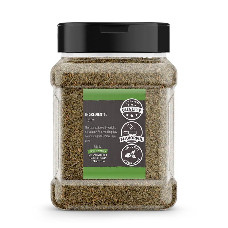 Birch & Meadow Fancy Cut Thyme Leaves, 3.8 oz, Aromatic,