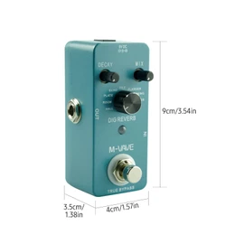 Nurdo Digital Reverb Guitar Effect Pedal 9 Reverb Types Decay&Mix Control True Bypass Full Metal Shell