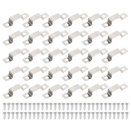 PATIKIL LED Strip Clips, 40pcs Stainless Steel Mounting Brackets Fixing Clip Clamp Support Holder with Screws for 14mmx6mm LED Strip Lighting Cable