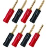 8 QED Screwloc Forte Gold Plated 4mm Banana Plugs for