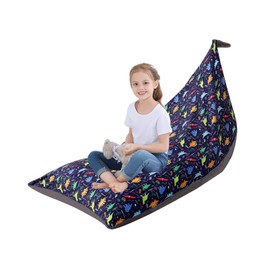 KOLACEN Stuffed Animal Toy Bean Bag Cover Soft Toy Storage Bean Bags Without Filling Foldable Kids Sofa Children's Bean Bags Adult Bean Bag Beanbags for Kids Children Large Capacity 250L Dark Blue