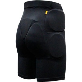 Aegis Defender Protective Padded Shorts for Snowboard, Skate, Ski, and Bike, 3D Protection for Hip, Butt, Thigh and Tailbone Featuring D3O (XX-Small) Black