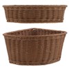 2Pcs Triangle Corner Storage Basket Imitation Rattan Woven Corner Tray