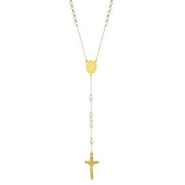 Supcare Prayer Beads for Men Women Rosary Catholic Necklace with Glass Beads Virgin Mary Medal Jesus Cross Necklace Pendant Stainless Steel Rosary Crucifix Religious Fashion Jewellery for Birthday,